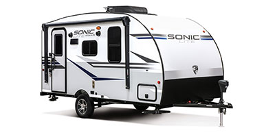 2020 Venture RV Sonic Lite SL150VRK Travel Trailer Exterior Front 3-4 Door Side