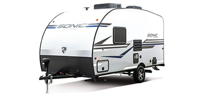 2020 Venture RV Sonic Lite SL150VRK Travel Trailer Exterior Front 3-4 Off Door Side