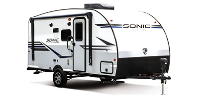 2020 Venture RV Sonic Lite SL169VMK Travel Trailer Exterior Front 3-4 Door Side