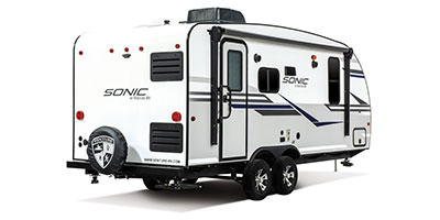 2019 Venture RV Sonic SN200VML Travel Trailer Exterior Rear 3-4 Door Side