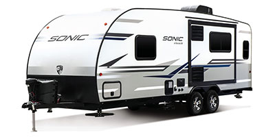 2019 Venture RV Sonic SN231VRL Travel Trailer Exterior Front 3-4 Off Door Side