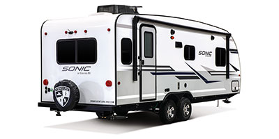 2019 Venture RV Sonic SN231VRL Travel Trailer Exterior Rear 3-4 Door Side