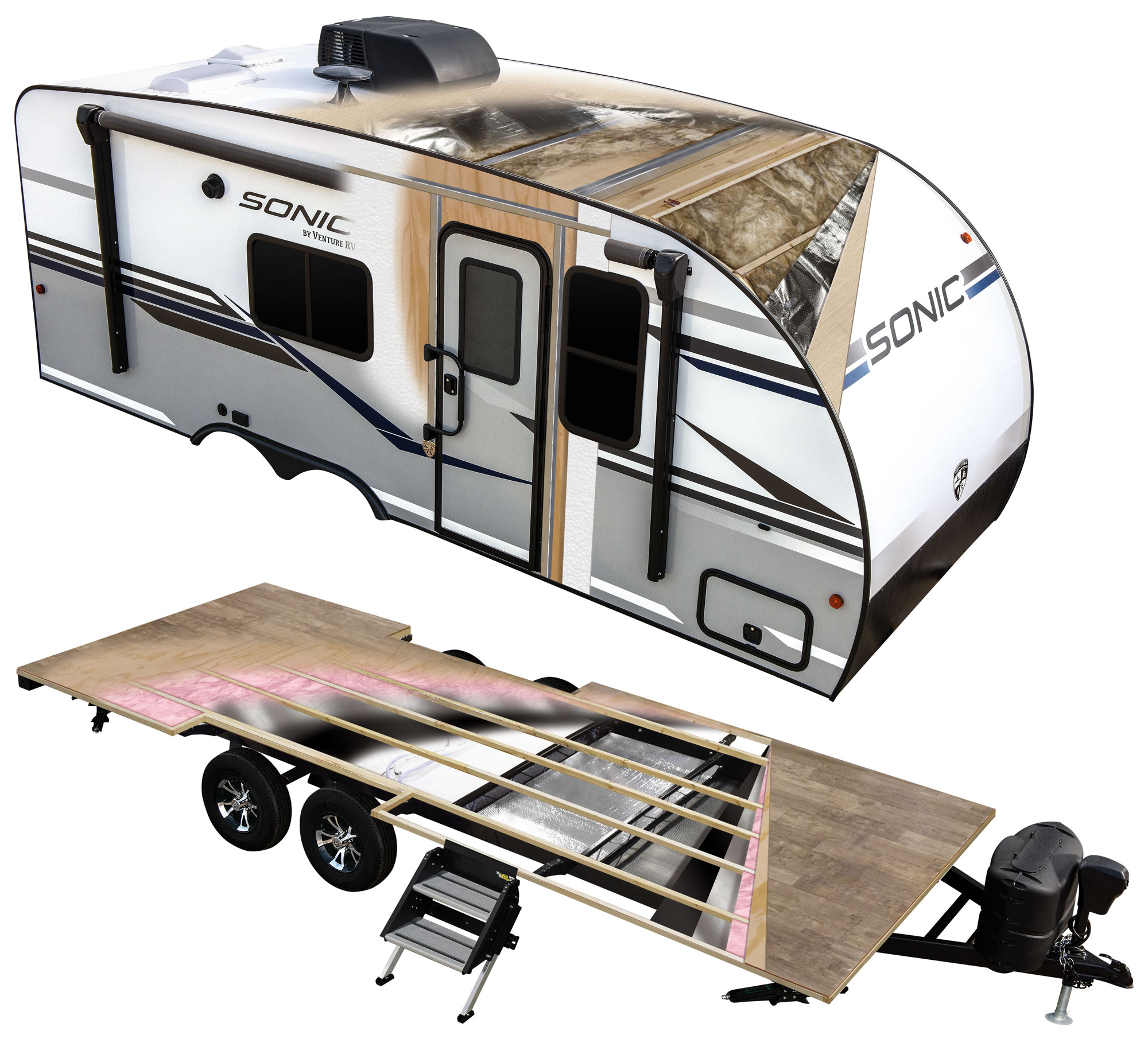 2019 Venture RV Sonic Travel Trailer Exterior Cutaway