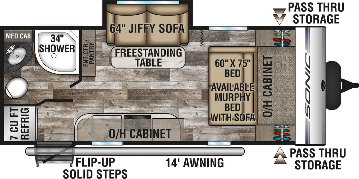 2020 Venture RV Sonic SN200VML Travel Trailer Floorplan