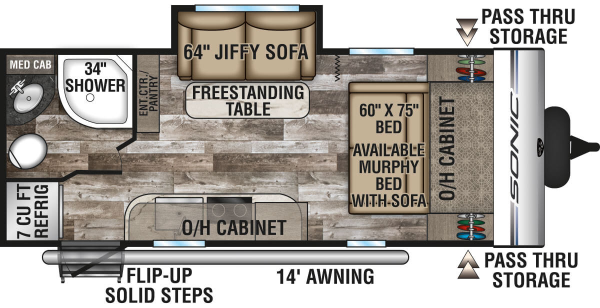 2020 Venture RV Sonic SN200VML Travel Trailer Floorplan