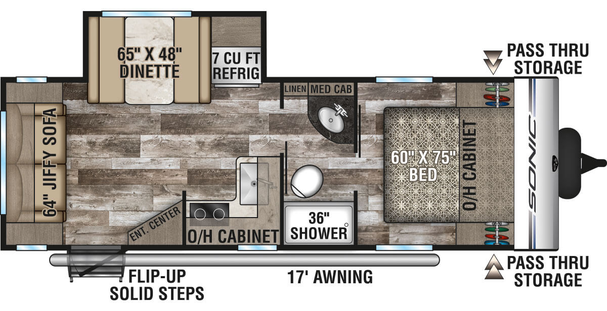 2020 Venture RV Sonic SN231VRL Travel Trailer Floorplan