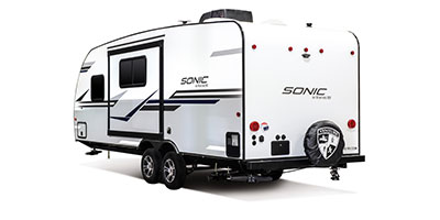 2020 Venture RV Sonic SN220VRB Travel Trailer Rear 3-4 Off Door Side