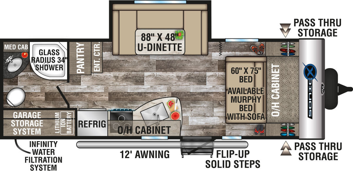 2020 Venture RV Sonic Lite SN220VRBX Travel Trailer Floorplan