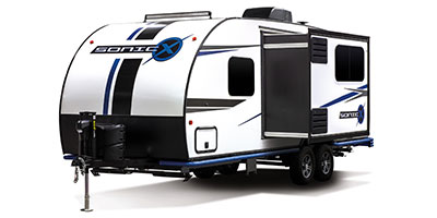 2020 Venture RV Sonic X SN211VDBX Travel Trailer Exterior Front 3-4 Off Door Side with Slide Out