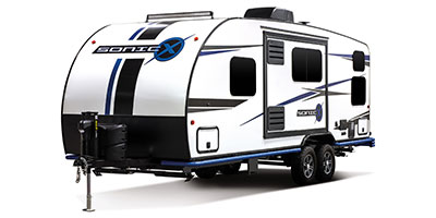 2020 Venture RV Sonic X SN211VDBX Travel Trailer Exterior Front 3-4 Off Door Side