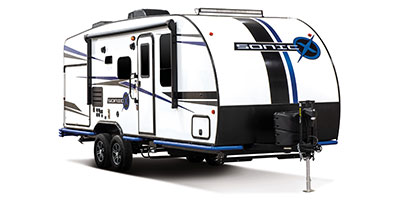 2020 Venture RV Sonic X SN220VRBX Travel Trailer Exterior Front 3-4 Door Side