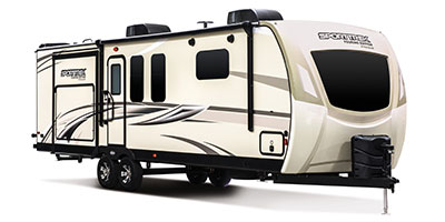 2019 Venture RV SportTrek Touring Edition STT293VRK Travel Trailer Exterior Front 3-4 Door Side