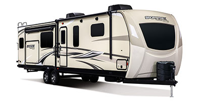 2019 Venture RV SportTrek Touring Edition STT343VIK Travel Trailer Exterior Front 3-4 Door Side