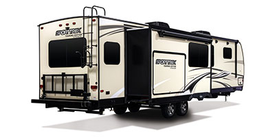 2019 Venture RV SportTrek Touring Edition STT343VIK Travel Trailer Exterior Rear 3-4 Door Side Slide Out