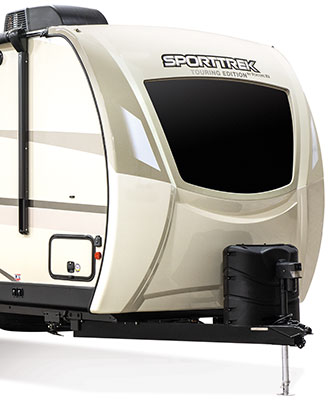 2020 Venture RV SportTrek Touring Edition Travel Trailer One-piece full fiberglass painted front cap