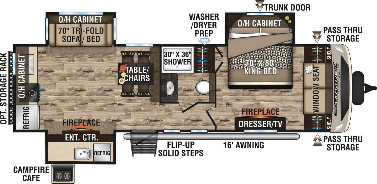 2020 Venture RV SportTrek Touring Edition STT293VRK Travel Trailer Floorplan