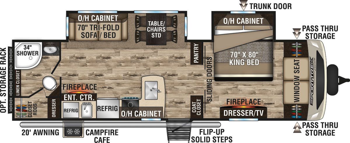 2020 Venture RV SportTrek Touring Edition STT302VRB Travel Trailer Floorplan