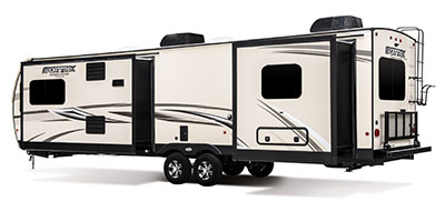 2020 Venture RV SportTrek Touring Edition STT333VMI Travel Trailer Exterior Rear 3-4 Off Door Side with Slide Out