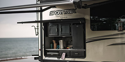 2020 Venture RV SportTrek Touring Edition STT343VIK Travel Trailer Exterior Kitchen