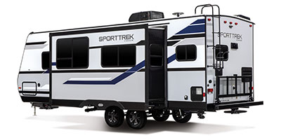 2019 Venture RV SportTrek ST251VRK Travel Trailer Exterior Rear 3-4 Off Door Side Slide Out