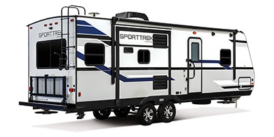 2019 Venture RV SportTrek ST252VRD Travel Trailer Exterior Rear 3-4 Door Side