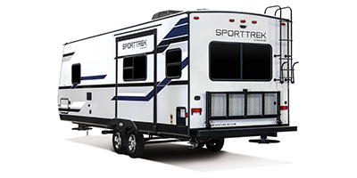2019 Venture RV SportTrek ST252VRD Travel Trailer Exterior Rear 3-4 Off Door Side