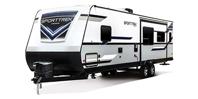 2019 Venture RV SportTrek ST312VIK Travel Trailer Exterior Front 3-4 Off Door Side