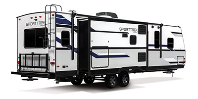 2019 Venture RV SportTrek ST312VIK Travel Trailer Exterior Rear 3-4 Door Side with Slide Out