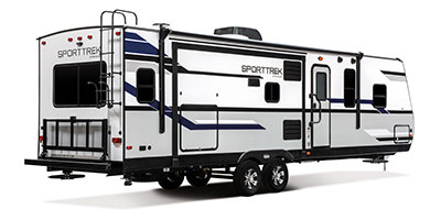 2019 Venture RV SportTrek ST312VIK Travel Trailer Exterior Rear 3-4 Door Side