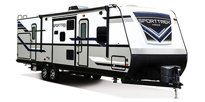 2019 Venture RV SportTrek ST320VIK Travel Trailer Exterior Front 3-4 Door Side