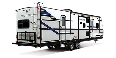 2019 Venture RV SportTrek ST320VIK Travel Trailer Exterior Rear 3-4 Door Side