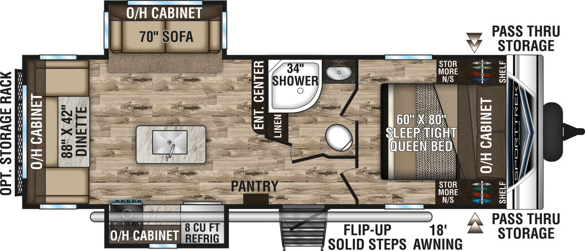 2020 Venture RV SportTrek ST252VRD Travel Trailer Floorplan