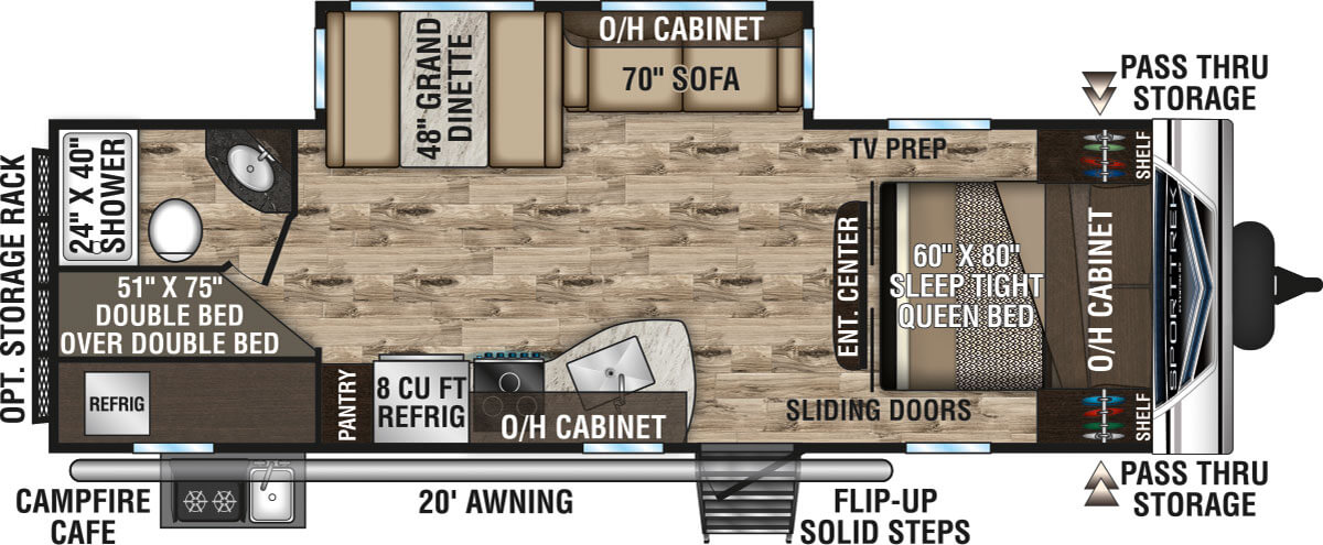 2020 Venture RV SportTrek ST270VBH Travel Trailer Floorplan