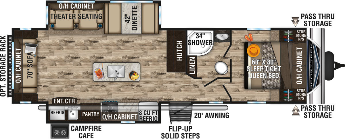 2020 Venture RV SportTrek ST312VIK Travel Trailer Floorplan