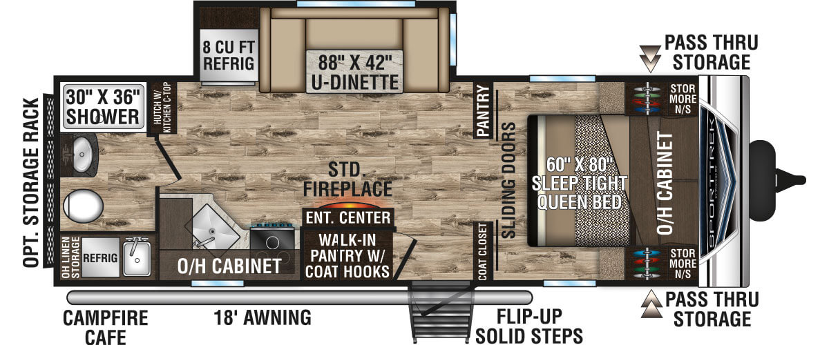 2020 Venture RV SportTrek ST241VMS Travel Trailer Floorplan