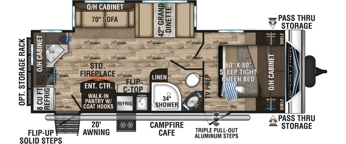 2020 Venture RV SportTrek ST251VRK Travel Trailer Floorplan