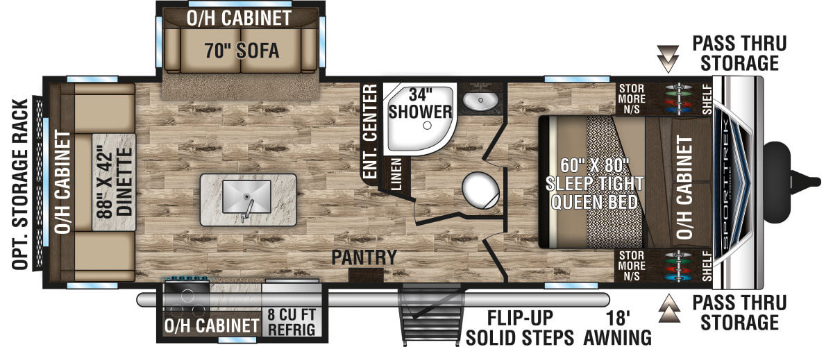 2020 Venture RV SportTrek ST252VRD Travel Trailer Floorplan