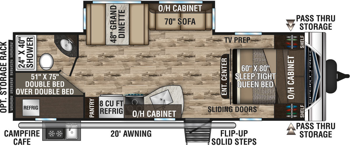 2020 Venture RV SportTrek ST270VBH Travel Trailer Floorplan