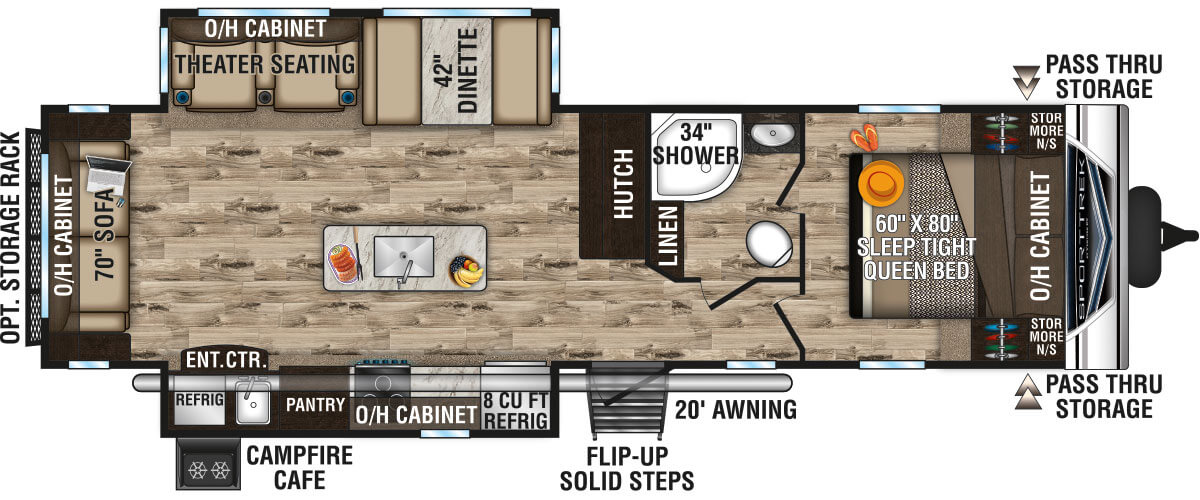 2020 Venture RV SportTrek ST312VIK Travel Trailer Floorplan