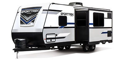 2020 Venture RV SportTrek ST241VMS Travel Trailer Exterior Front 3-4 Off Door Side with Slide Out