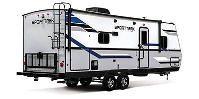 2020 Venture RV SportTrek ST241VMS Travel Trailer Exterior Rear 3-4 Door Side