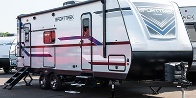 2020 Venture RV SportTrek ST251VRK Travel Trailer Exterior Front 3-4 Door Side