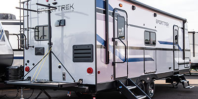 2020 Venture RV SportTrek ST251VRK Travel Trailer Exterior Rear 3-4 Door Side