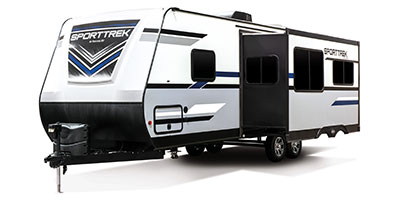 2020 Venture RV SportTrek ST271VMB Travel Trailer Exterior Front 3-4 Off Door Side with Slide Out