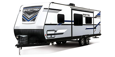 2020 Venture RV SportTrek ST271VMB Travel Trailer Exterior Front 3-4 Off Door Side
