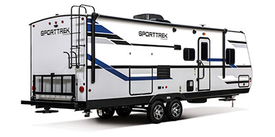 2020 Venture RV SportTrek ST271VMB Travel Trailer Exterior Rear 3-4 Door Side