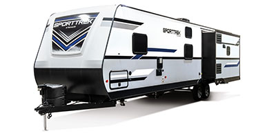 2020 Venture RV SportTrek ST342VMB Travel Trailer Exterior Front 3-4 Off Door Side with Slide Out
