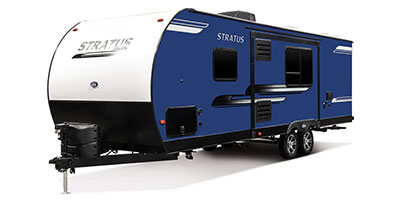 2019 Venture RV Stratus SR261VBH Travel Trailer Exterior Front 3-4 Off Door Side