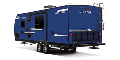 2019 Venture RV Stratus SR261VBH Travel Trailer Exterior Rear 3-4 Off Door Side
