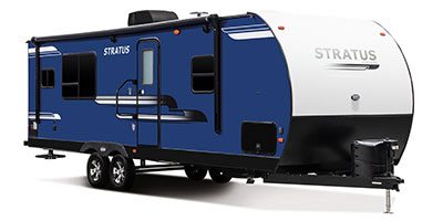 2019 Venture RV Stratus SR261VRK Travel Trailer Exterior Front 3-4 Door Side